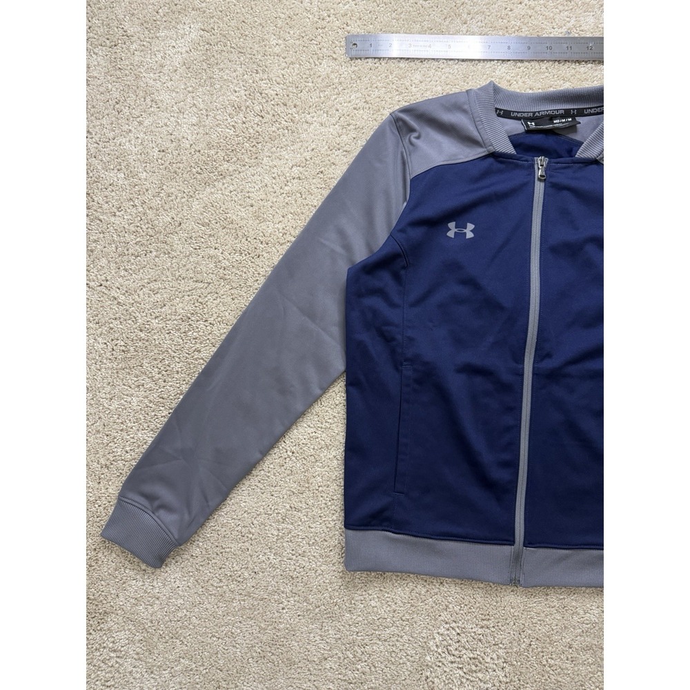 Under Armour Women's Challenger Full‎ Zip Fitted Track Jacket Navy Gray Size M - Picture 3 of 13